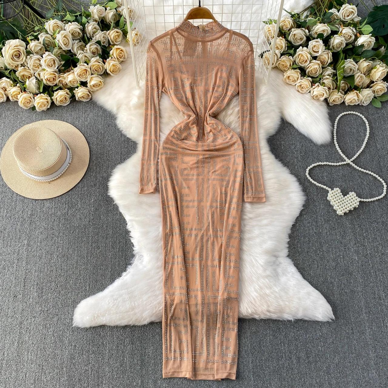 fitted tan dress James Coated Denim Mini Dress – Retrofete main image 0