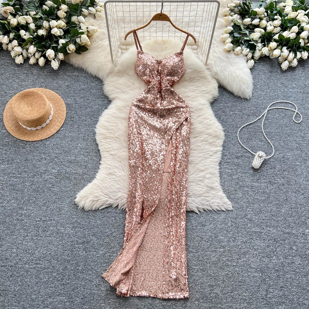 long sleeve sequins dress Lisa Deep V-neck Long Sleeve Sequin Dress – Claire & Clara