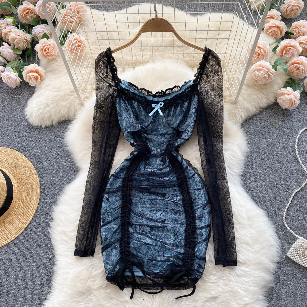 lace bodycon dress black and blue Black And Blue Lace Bodycon Dress Mini on Luulla